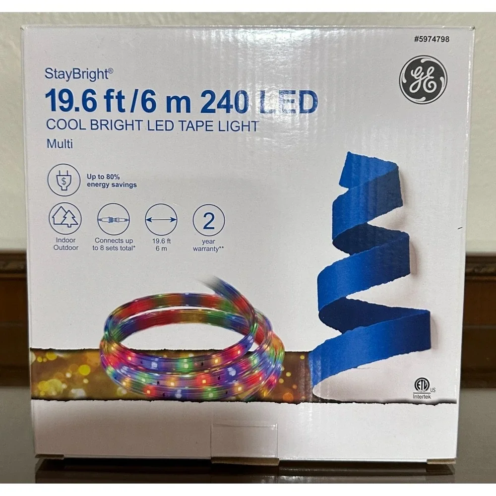 GE StayBright 240-Light 19.6-ft Multicolor Integrated LED Pool /Pato Tape Lights